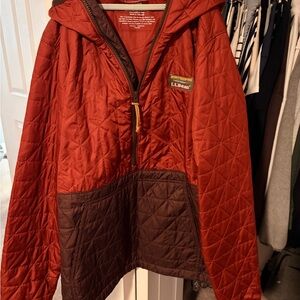 L.L. Bean Men's Quilted Jacket in Red and Brown